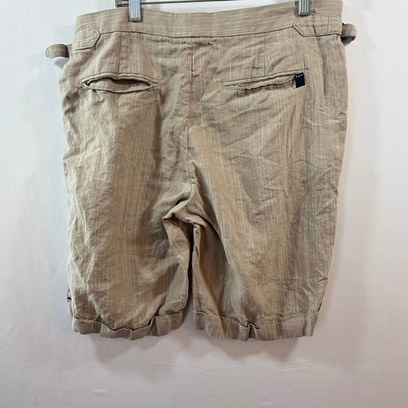 Polo Ralph Lauren Other - Polo Ralph Lauren Mens Pinstripe Pleated Shorts Tan Side Buckle30/30 1357124ACHH